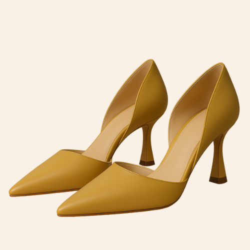 Escarpins AYLIN - Talon 6cm Cuir Jaune