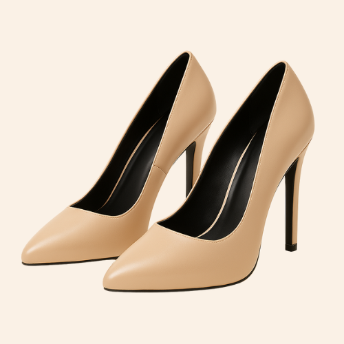 Escarpins ANÉA - Talon Aiguille 14cm Bicolor Beige