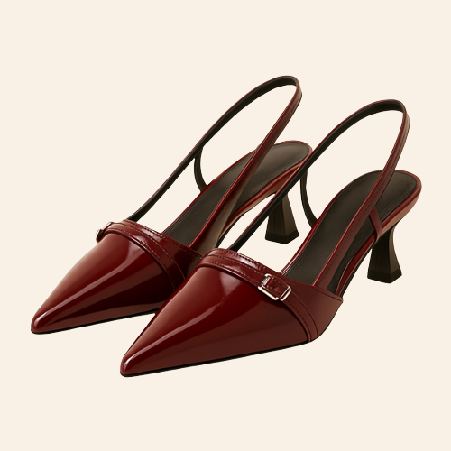 Escarpins SARA - Talon 4,5cm Cuir Végan Bordeaux