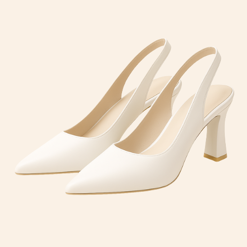 Escarpins LINA - Talon Carré 5cm Blanc