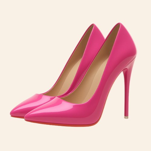 Escarpins YUNA - Talon Aiguille 12cm Cuir Verni Rose