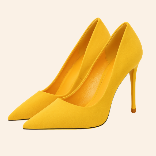 Escarpins LIVIA - Talon Aiguille 9cm Bout Pointu Jaune