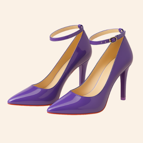 Escarpins NYRA - Talon Aiguille 10cm Cuir Verni Violet