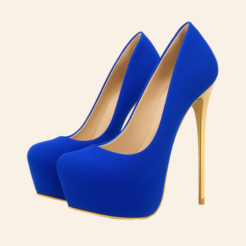 Escarpins TINA - Talon Aiguille 16cm et Plateforme Bleu