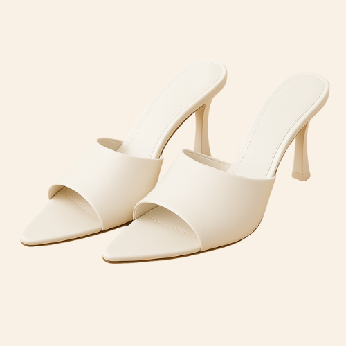 Escarpins ORANE - Talon Sabot 7,5cm Cuir Blanc