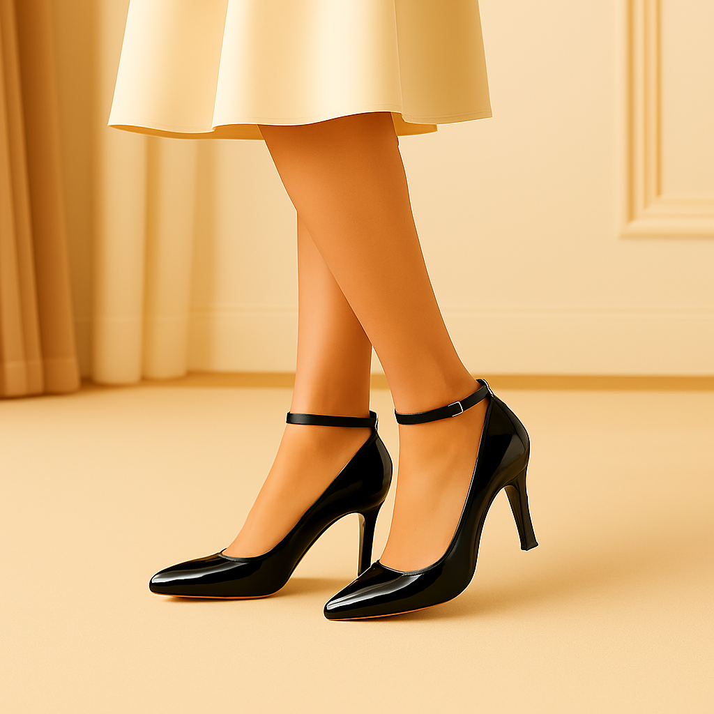 Escarpins ISLA - Talon Aiguille 10cm Cuir Verni Noir