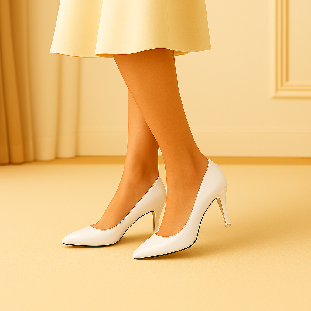 Escarpins ILANA - Talon Aiguille 8cm Bout Pointu Blanc