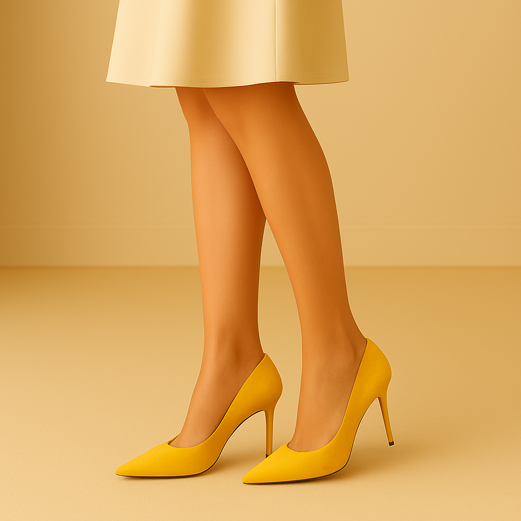 Escarpins LIVIA - Talon Aiguille 9cm Bout Pointu Jaune