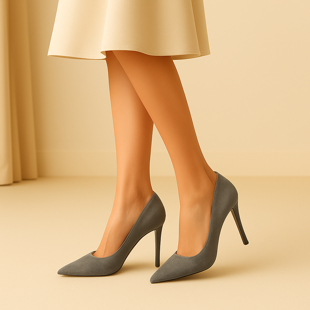 Escarpins NOÉMIE - Talon Aiguille 9cm Bout Pointu Gris