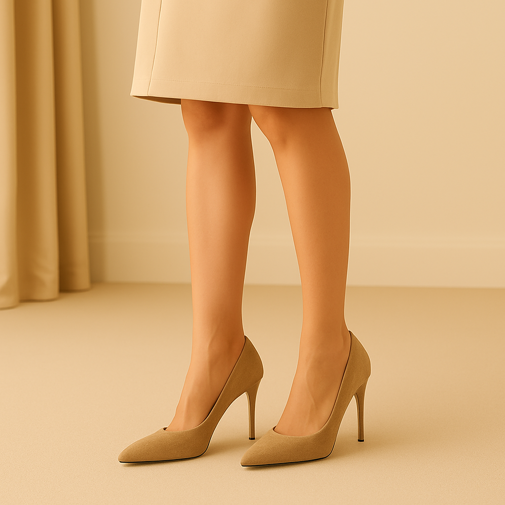 Escarpins NAËLLE - Talon Aiguille 9cm Bout Pointu Khaki