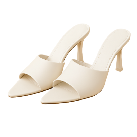 Escarpins ORANE - Talon Sabot 7,5cm Cuir Blanc