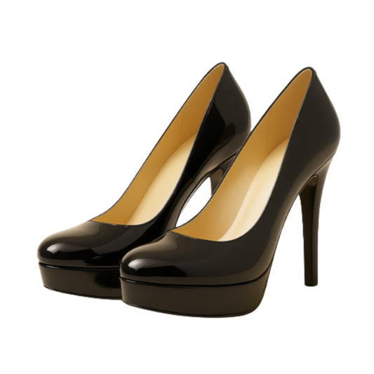 Escarpins IRIS - Talon Carré 10cm Cuir Végan Noir