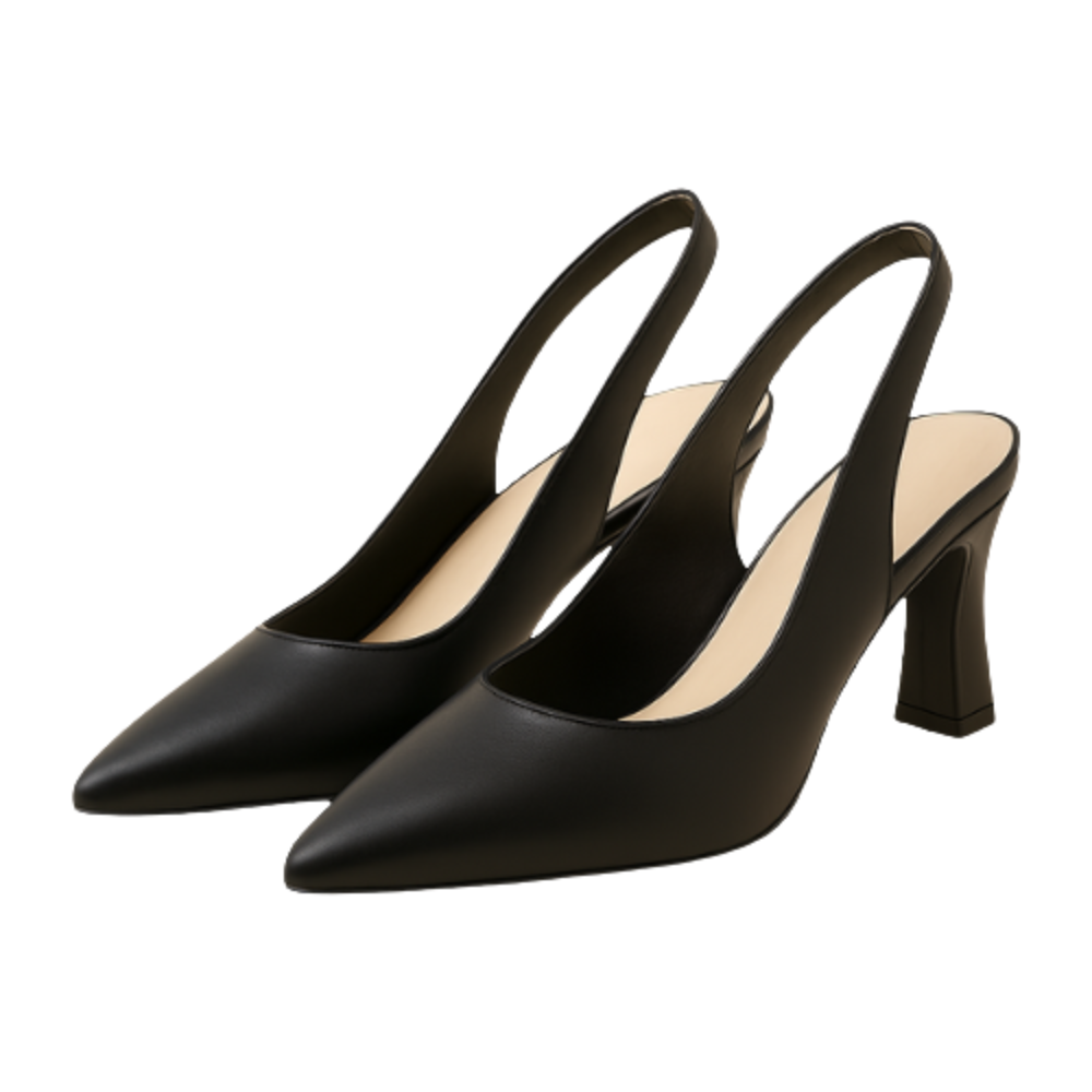 Escarpins ÉLÉONORE - Talon Carré 7cm Noir