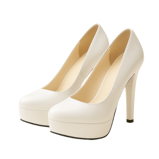 Escarpins AVA - Talon Carré 10cm Cuir Végan Blanc