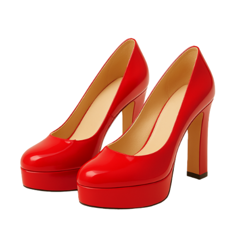 Escarpins NAYA - Talon Carré 10cm Cuir Végan Rouge