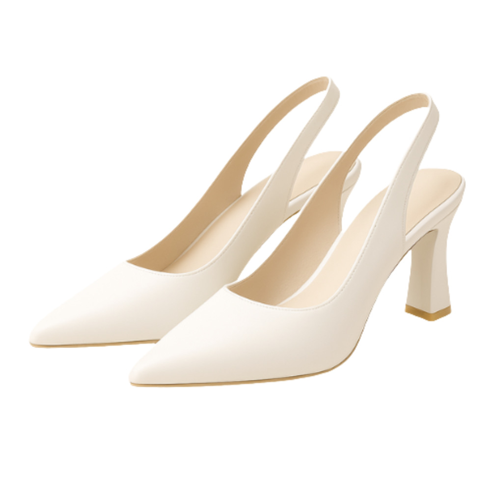 Escarpins LINA - Talon Carré 5cm Blanc