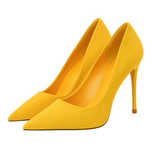 Escarpins LIVIA - Talon Aiguille 9cm Bout Pointu Jaune