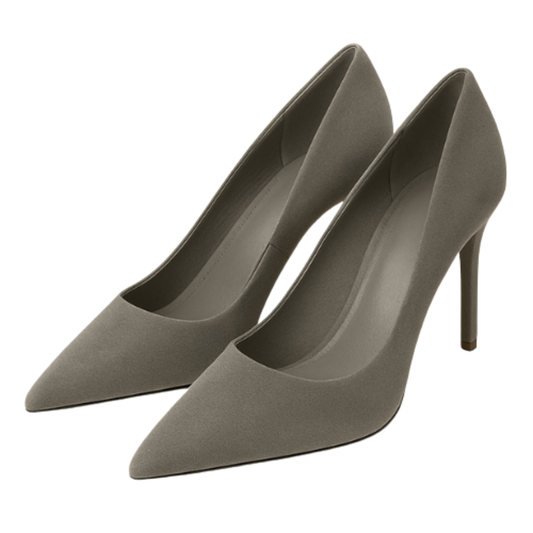 Escarpins NOÉMIE - Talon Aiguille 9cm Bout Pointu Gris