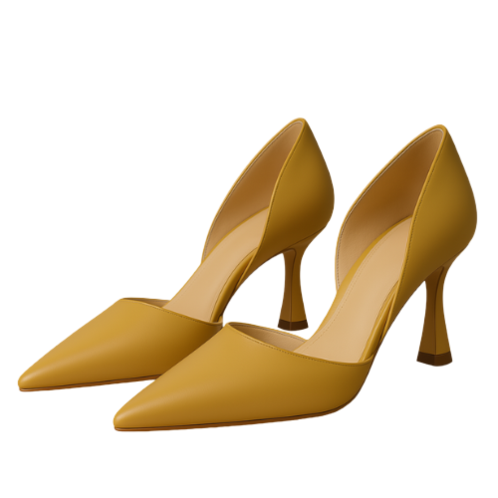 Escarpins AYLIN - Talon 6cm Cuir Jaune