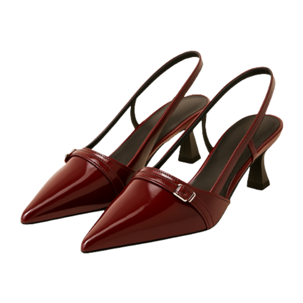 Escarpins SARA - Talon 4,5cm Cuir Végan Bordeaux