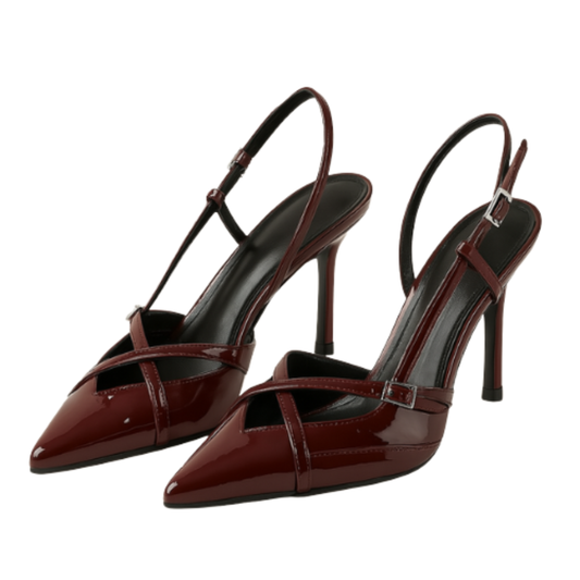 Escarpins THÉA - Talon Aiguille 8cm Bride Bordeaux